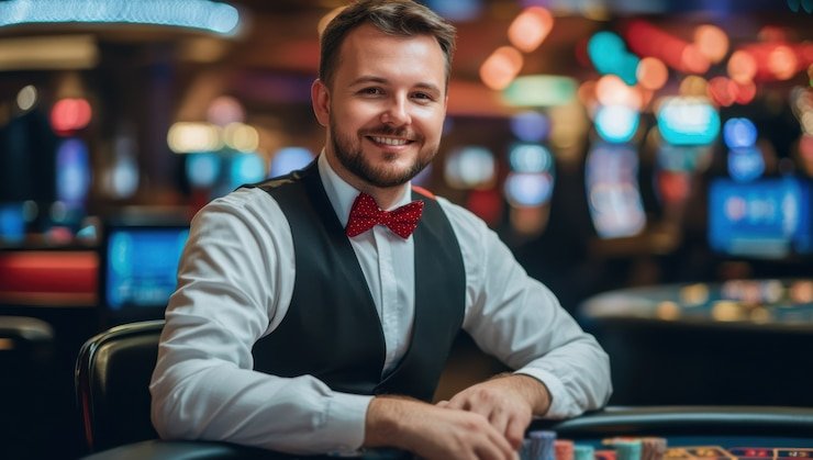Tampilan layar permainan Caishen Wins dengan simbol budaya Asia dan gulungan slot