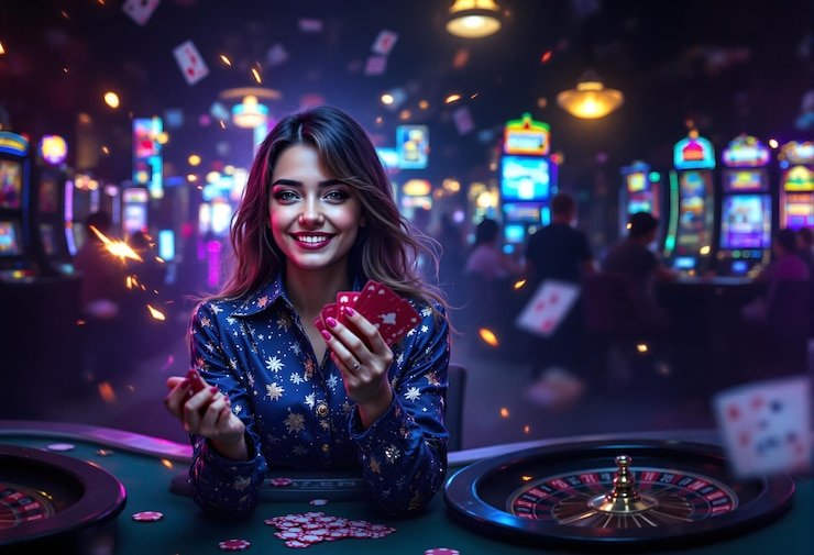 Antarmuka permainan Infinite Blackjack uno4d menampilkan kartu pemain, dealer, dan opsi aksi